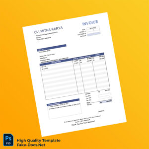 Indonesia CV MITRA KARYA Invoice Template in Word and PDF formats 6 page