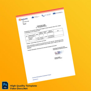 Indonesia CV Sandy Jaya Invoice Template in Word and PDF formats