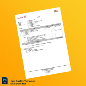 Indonesia CV Surya Gemilang Motor Invoice Template in Word and PDF formats 2 page