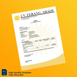 Indonesia CV Terang Abadi Invoice Template in Word and PDF formats