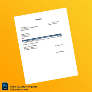 Indonesia CV Tiga Bersaudara Invoice Template in Word and PDF formats