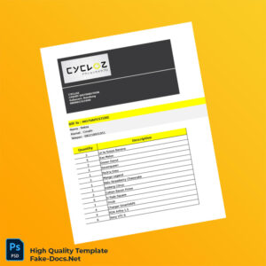 Indonesia CYCLOZ LIQUID DISTRIBUTION Invoice Template in Word and PDF formats 4 page