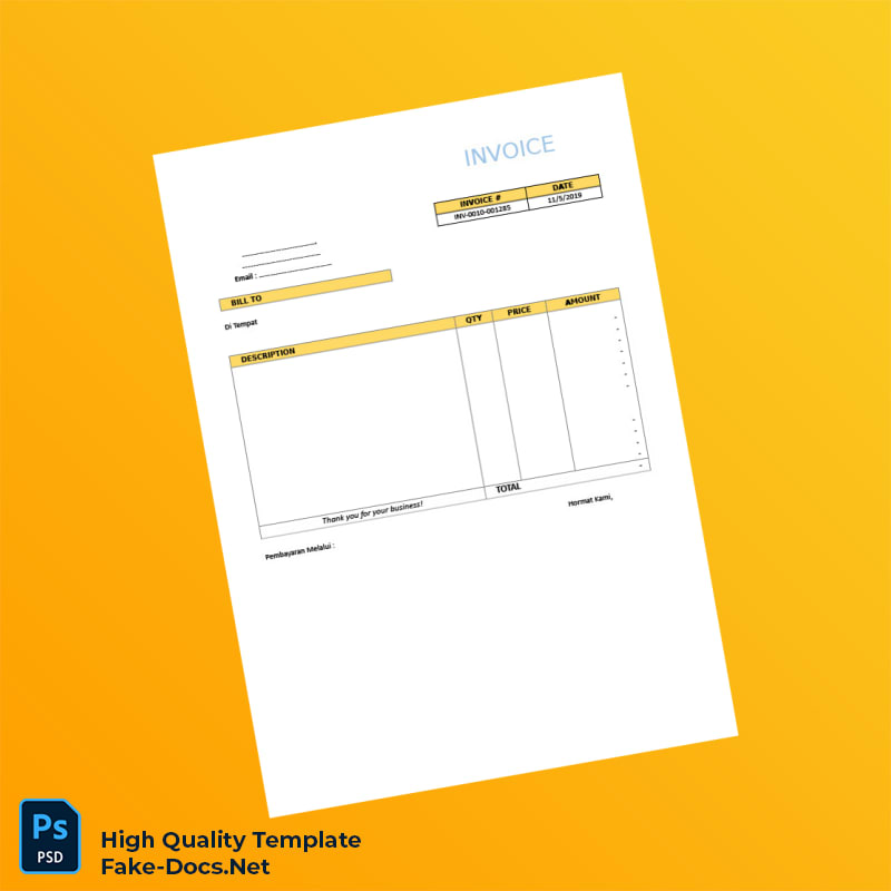 Indonesia Di Tempat Invoice Template in Word and PDF formats Indonesia Di Tempat Invoice Template in Word and PDF formats