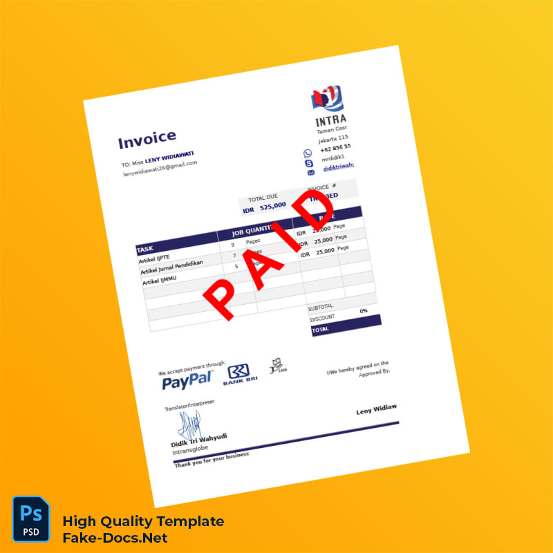 Indonesia Didik Tri Wahyudi Invoice Template in Word and PDF formats 4 page Indonesia Didik Tri Wahyudi Invoice Template in Word and PDF formats 4 page