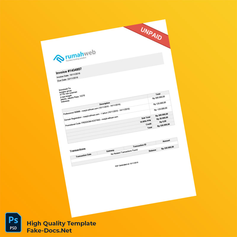 Indonesia Humanweb Invoice Template in Word and PDF formats Indonesia Humanweb Invoice Template in Word and PDF formats