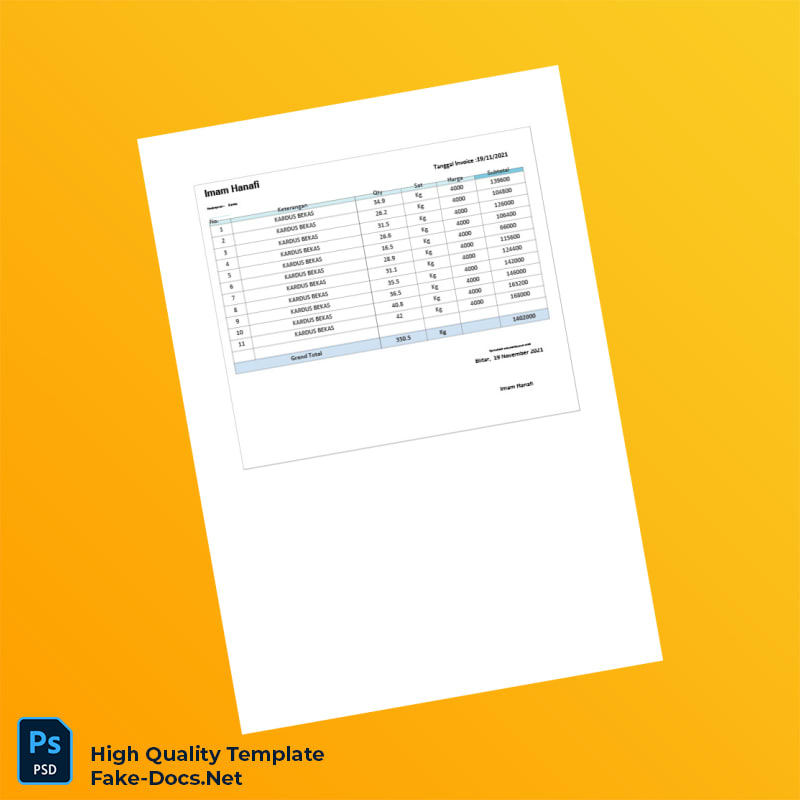 Indonesia Invoice Stue Template in Word and PDF formats 7 page Indonesia Invoice Stue Template in Word and PDF formats 7 page