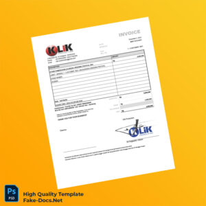 Indonesia Klik Production Invoice Template in Word and PDF formats 3 page