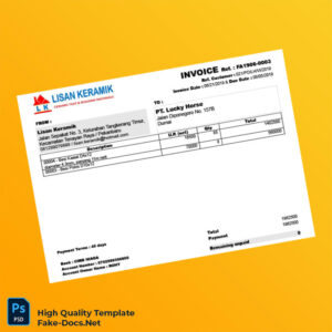 Indonesia Lisan Keramik Invoice Template in Word and PDF formats