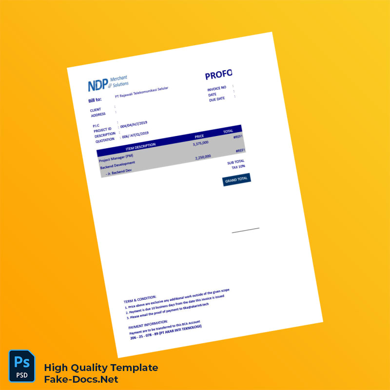 Indonesia PT Akar Inti Teknologi Invoice Template in Word and PDF formats 7 page Indonesia PT Akar Inti Teknologi Invoice Template in Word and PDF formats 7 page