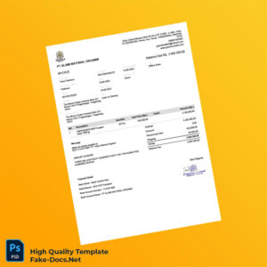 Indonesia PT Alami Natural Organik Invoice Template in Word and PDF formats
