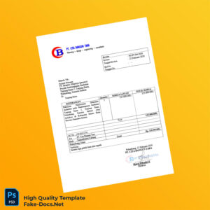 Indonesia PT Cita Bangun Tara Invoice Template in Word and PDF formats