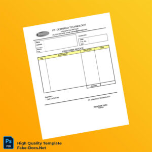 Indonesia PT Demargo Technology Proforma Invoice Template in Word and PDF formats 4 page