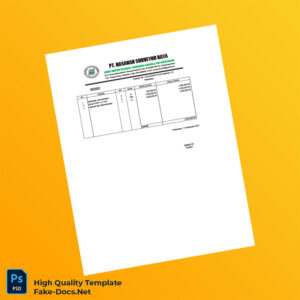 Indonesia PT Hasanah Surveyor Raya Invoice Template in Word and PDF formats 2 page