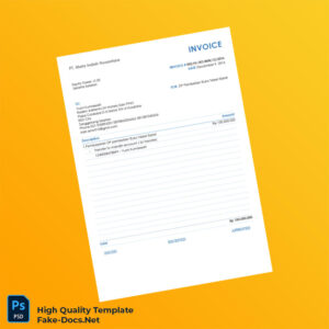 Indonesia PT Mata Indah Nusantara Invoice Template in Word and PDF formats