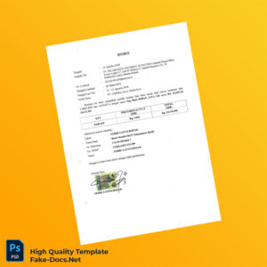 Indonesia PT PELABUHAN UNIVERSAL SUMATERA Invoice Template in Word and PDF formats