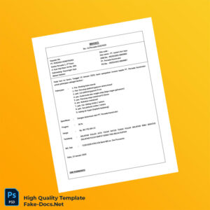 Indonesia PT Persada Konstruksi Invoice Template in Word and PDF formats