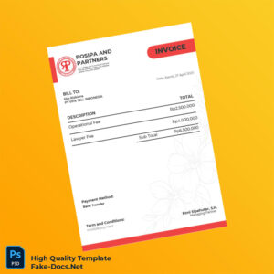 Indonesia Rosipa and Partners Invoice Template in Word and PDF formats