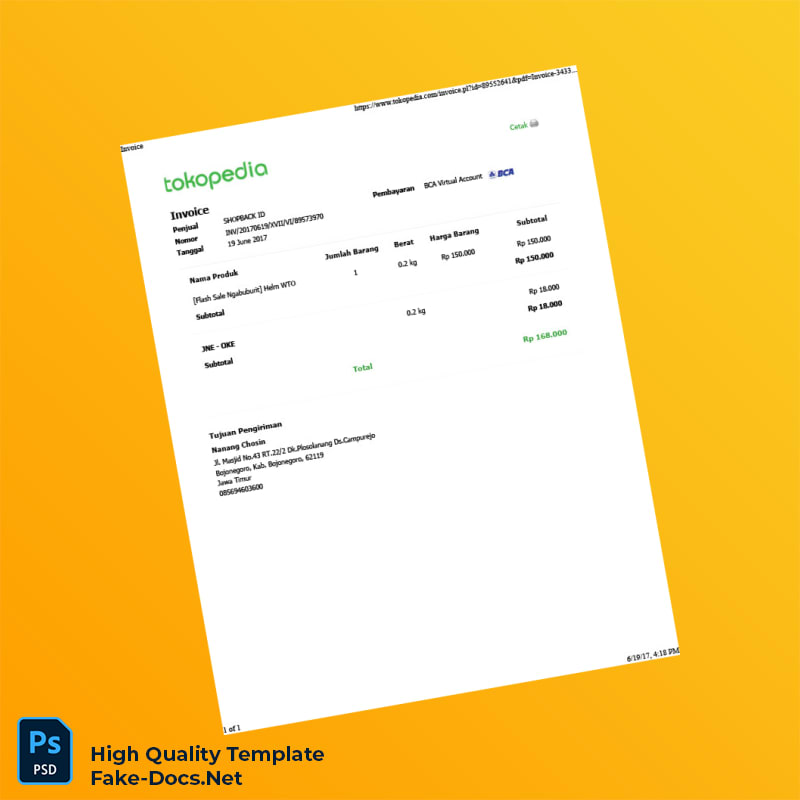 Indonesia SHOPBACK ID Invoice Template in Word and PDF formats Indonesia SHOPBACK ID Invoice Template in Word and PDF formats