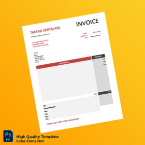 Indonesia Taman Kertajaya Invoice Template in Word and PDF formats