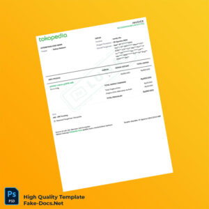 Indonesia Tokopedia Invoice Template in Word and PDF formats