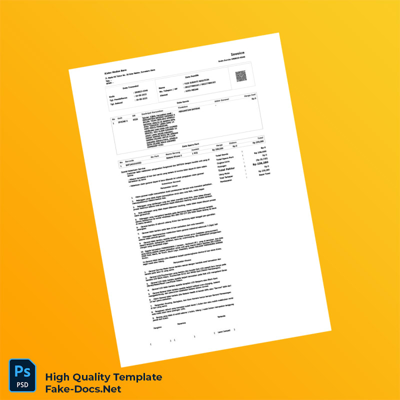 Indonesia iColor Invoice Template in Word and PDF formats Indonesia iColor Invoice Template in Word and PDF formats