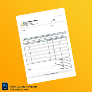 Invoice Your Company Name Invoice Template in Word and PDF formats 7 page