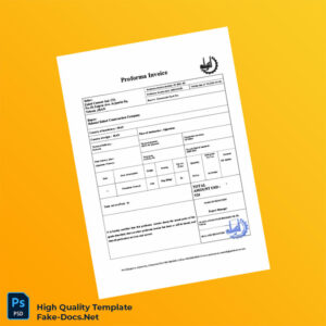 Iran Zabol Cement Ind Co Proforma Invoice Template in Word and PDF formats