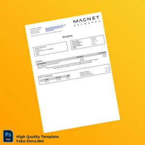 Ireland Magnet Networks Invoice Template in Word and PDF formats 2 page