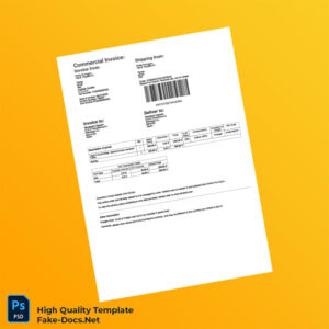 Italy Farfetch Commercial Invoice Template in Word and PDF formats 2 page