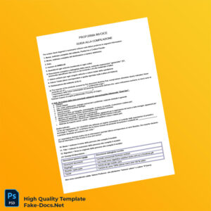 Italy Invoice Template in Word and PDF formats 2 page