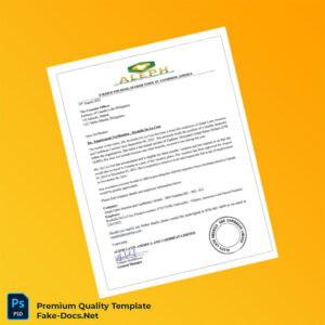 Jamaica Aleph Latin America and Caribbean Limited Employment Verification Letter Template (Word & PDF) 2 page