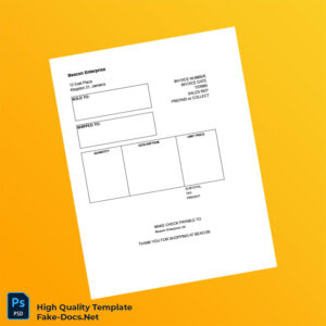 Jamaica Beacon Enterprise Invoice Template in Word and PDF formats 2 page