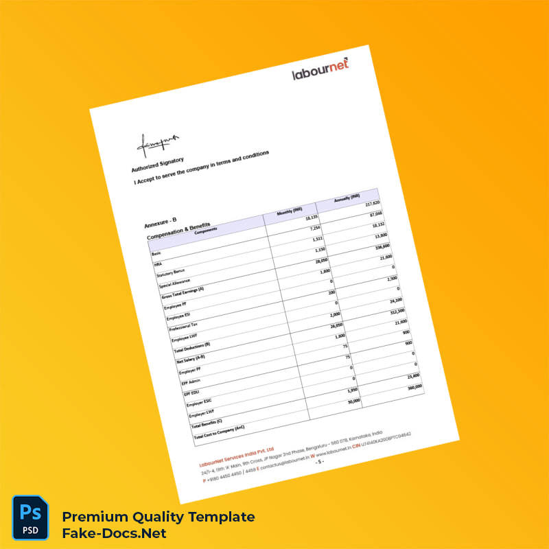 LabourNet Services India Pvt Ltd Employment Verification Letter Template (Word & PDF) 6 page LabourNet Services India Pvt Ltd Employment Verification Letter Template (Word & PDF) 6 page