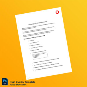 Luxembourg Vodafone Invoice Guide Template in Word and PDF formats 3 page
