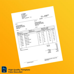 Malaysia 87 Trading Invoice Template in Word and PDF formats