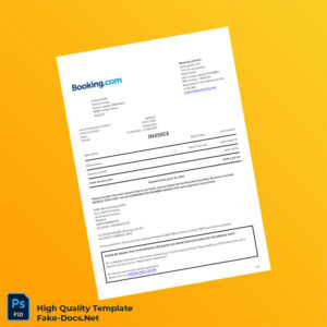 Malaysia Booking com B V Invoice Template in Word and PDF formats