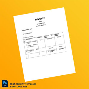 Malaysia DEV Company XXX Invoice Template in Word and PDF formats