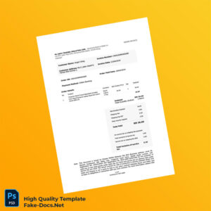 Malaysia ML Dafu Trading Invoice Template in Word and PDF formats 2 page