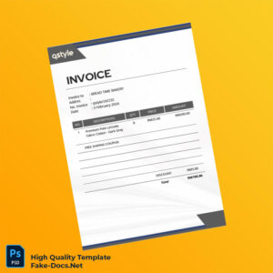 Malaysia Qstyle Invoice Template in Word and PDF formats 2 page