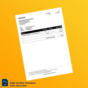 Malaysia Splashtastik Swim School Invoice Template in Word and PDF formats 2 page