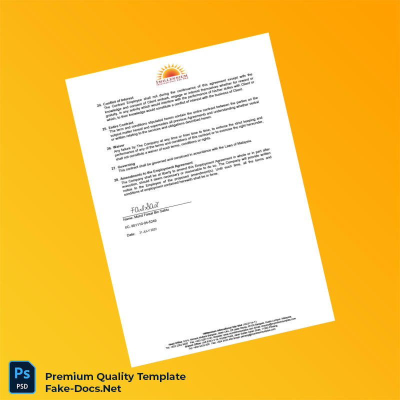 Malaysia Universiti Telekom Sdn Bhd Employment Verification Letter Template (Word & PDF) 6 page Malaysia Universiti Telekom Sdn Bhd Employment Verification Letter Template (Word & PDF) 6 page