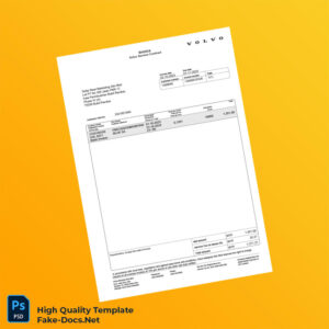 Malaysia Volvo Malaysia Sdn Bhd Invoice Template in Word and PDF formats