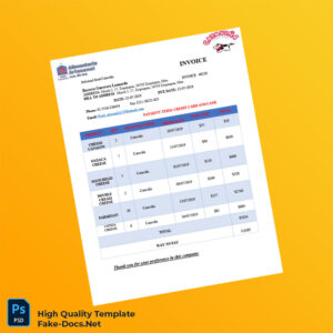 Mexico Alimentaria Artesanal Invoice Template in Word and PDF formats