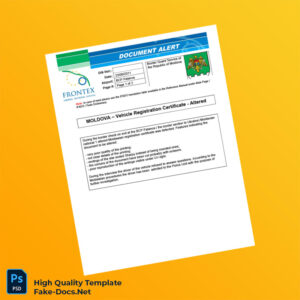 Moldova Border Guard Service Vehicle Registration Certificate Template in Word and PDF formats 2 page Moldova Border Guard Service Vehicle Registration Certificate Template in Word and PDF formats 2 page