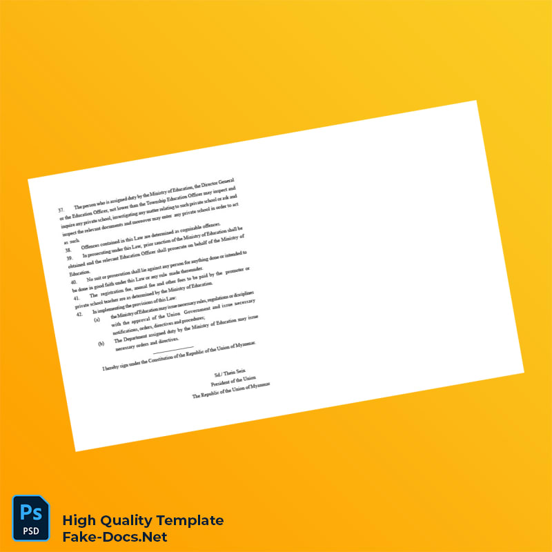 Myanmar Ministry of Education Editable Private School Registration Certificate Template in Word and PDF formats 7 page Myanmar Ministry of Education Editable Private School Registration Certificate Template in Word and PDF formats 7 page