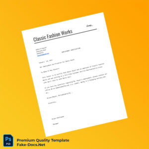 Nepal Classic Fashion Works Employment Verification Letter Template (Word & PDF) 2 page