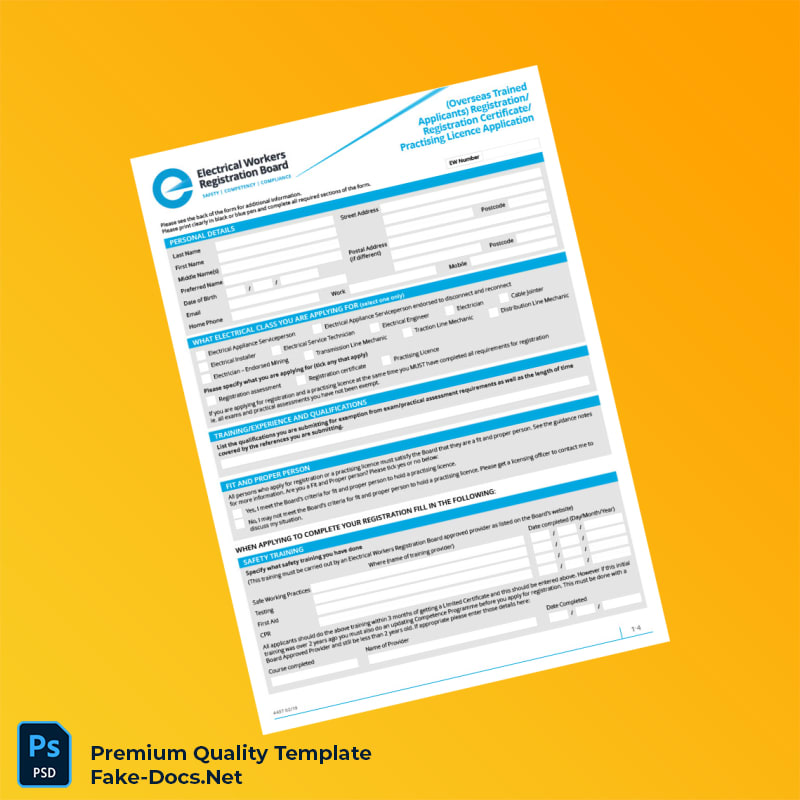 New Zealand Electrical Registration Certificate Template (Word & PDF) 7 page New Zealand Electrical Registration Certificate Template (Word & PDF) 7 page