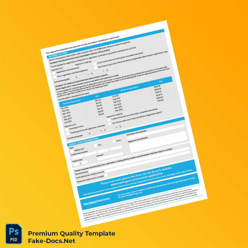 New Zealand Electrical Registration Certificate Template (Word & PDF) 7 page New Zealand Electrical Registration Certificate Template (Word & PDF) 7 page