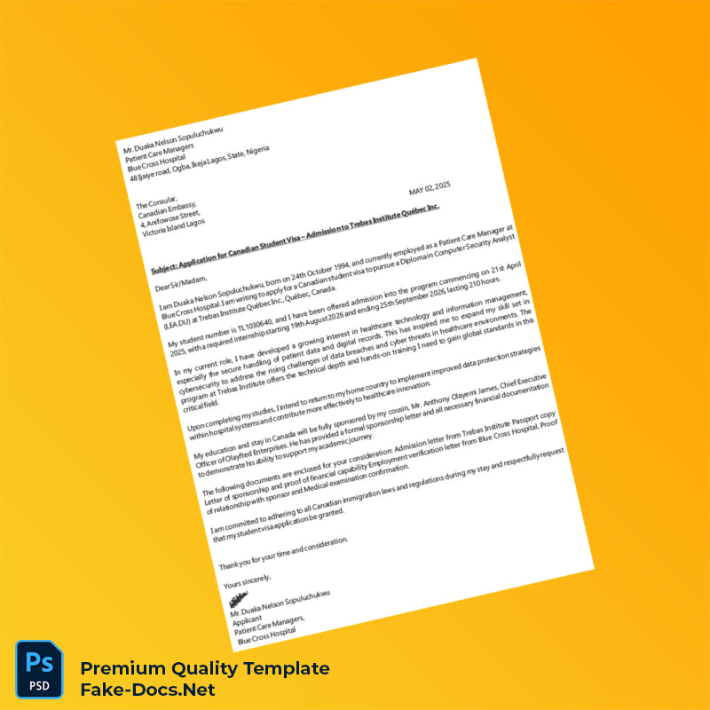 Nigeria Blue Cross Hospital Employment Verification Letter Template (Word & PDF) 8 page Nigeria Blue Cross Hospital Employment Verification Letter Template (Word & PDF) 8 page