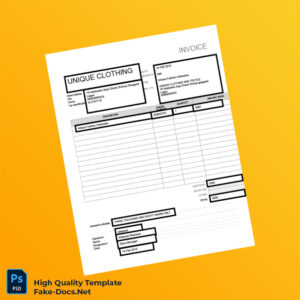 Nigeria Unique Clothing Invoice Template in Word and PDF formats Nigeria Unique Clothing Invoice Template in Word and PDF formats